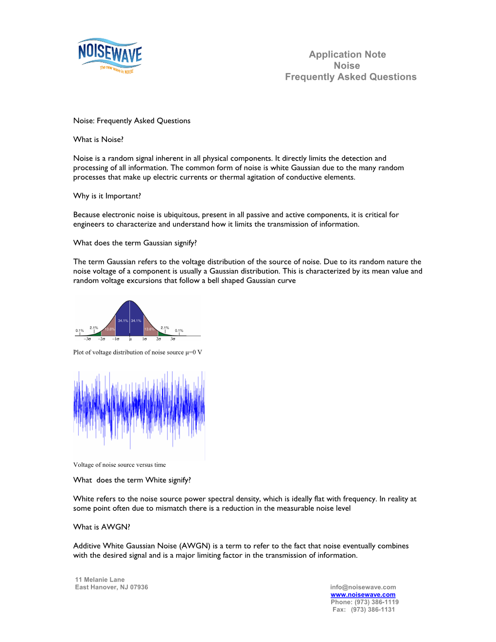 Application Note Noise Frequently Asked Questions