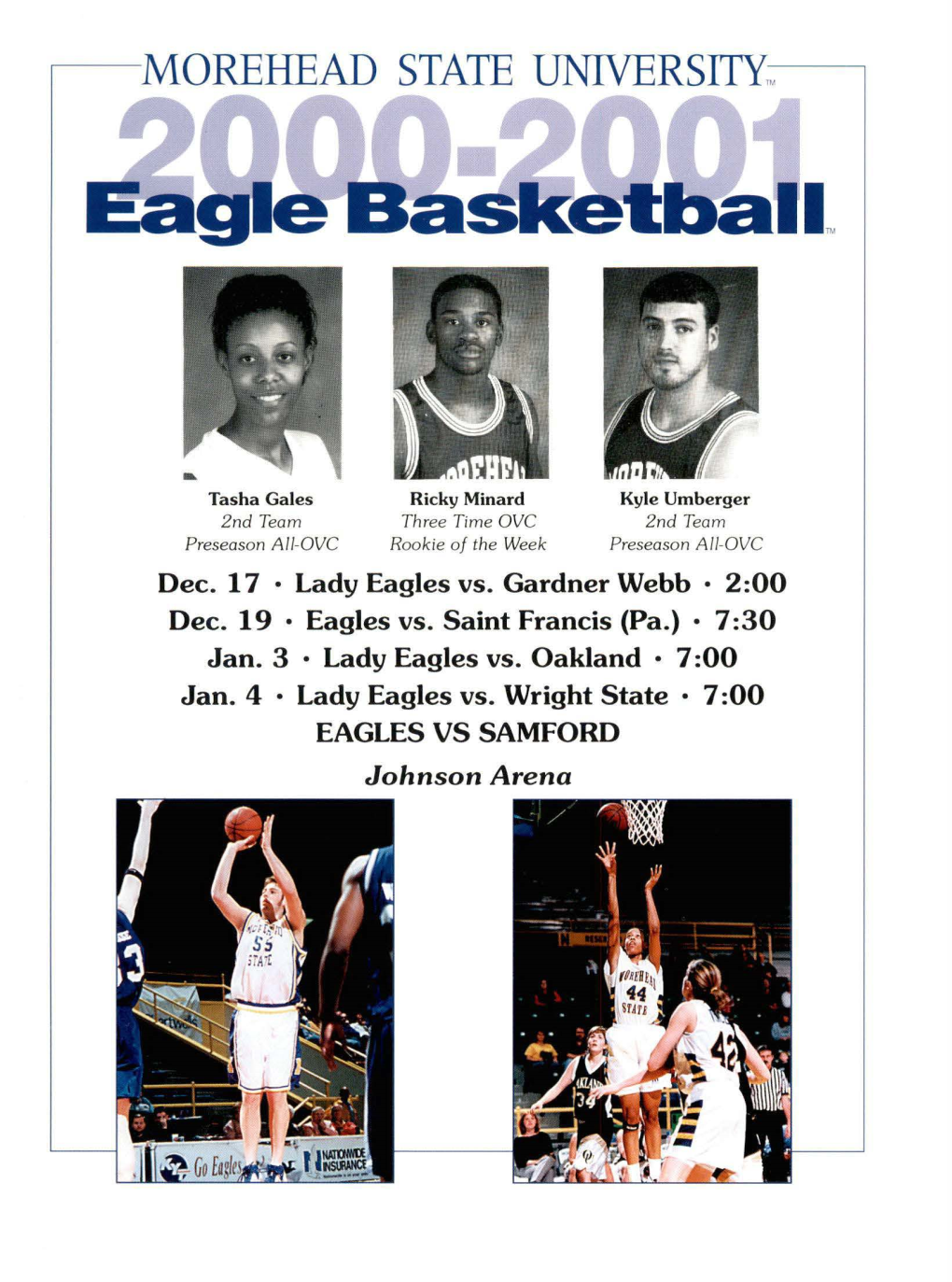 Lady Eagles & Eagles Basketball Games from December 17, 2000