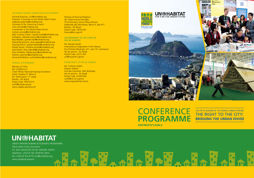 PROGRAMME Bridging the Urban Divide HSP/WUF/5/1/Add.2 Hp/Wuf/5/1/Add.2