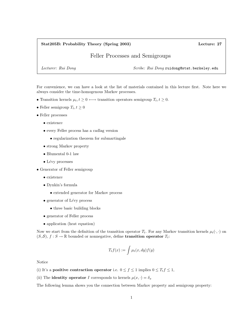 Feller Processes and Semigroups