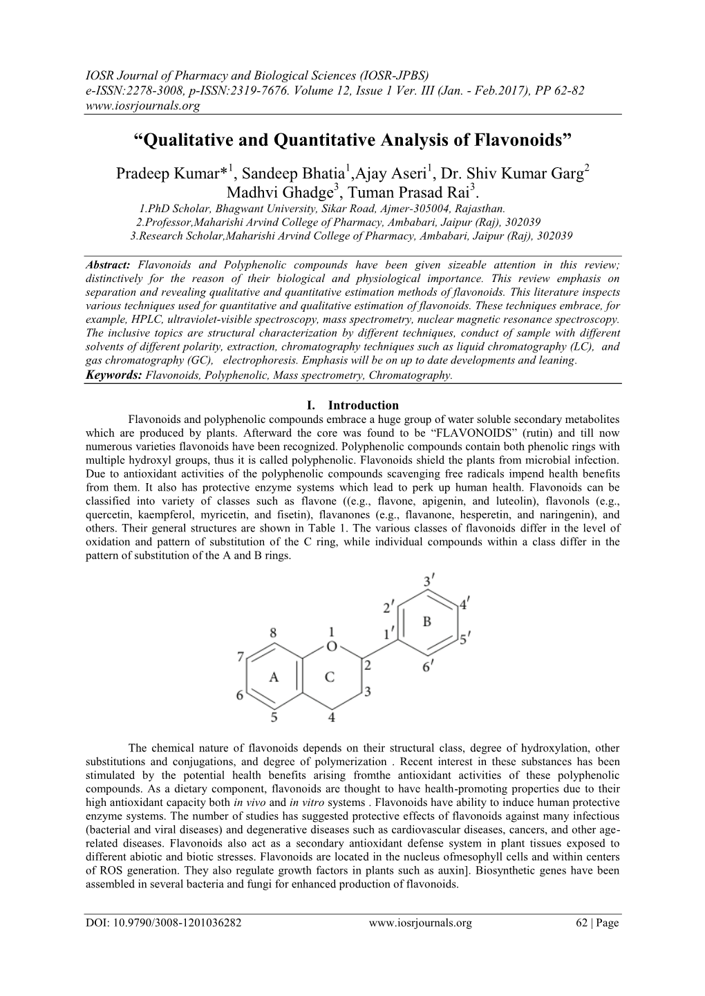 “Qualitative and Quantitative Analysis of Flavonoids”