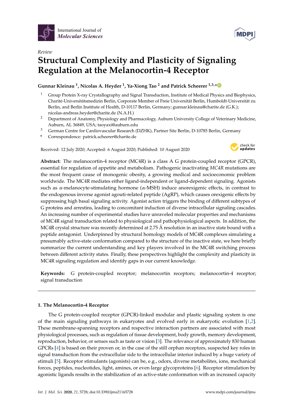 Structural Complexity and Plasticity of Signaling Regulation at the Melanocortin-4 Receptor