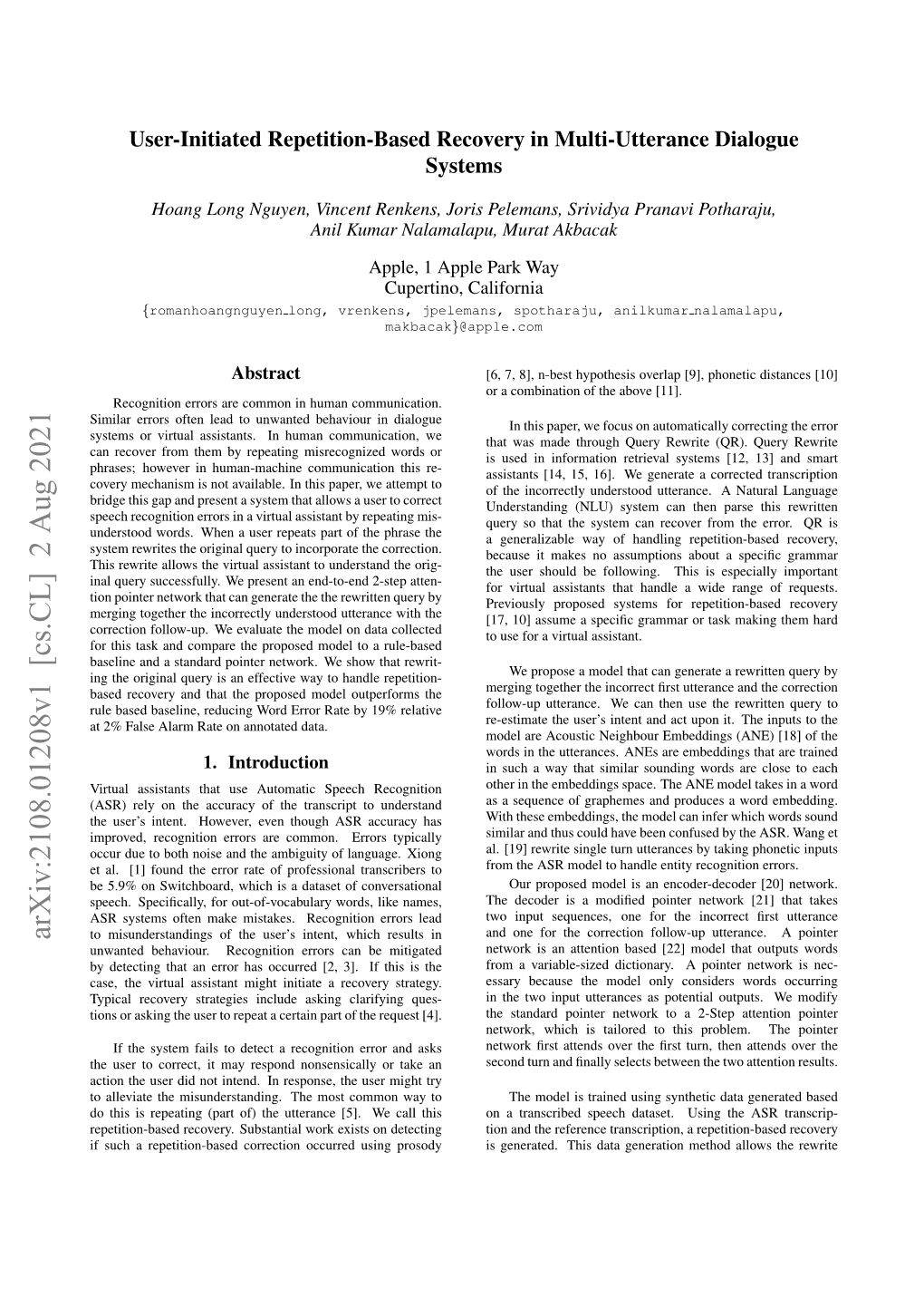 User-Initiated Repetition-Based Recovery in Multi-Utterance Dialogue Systems