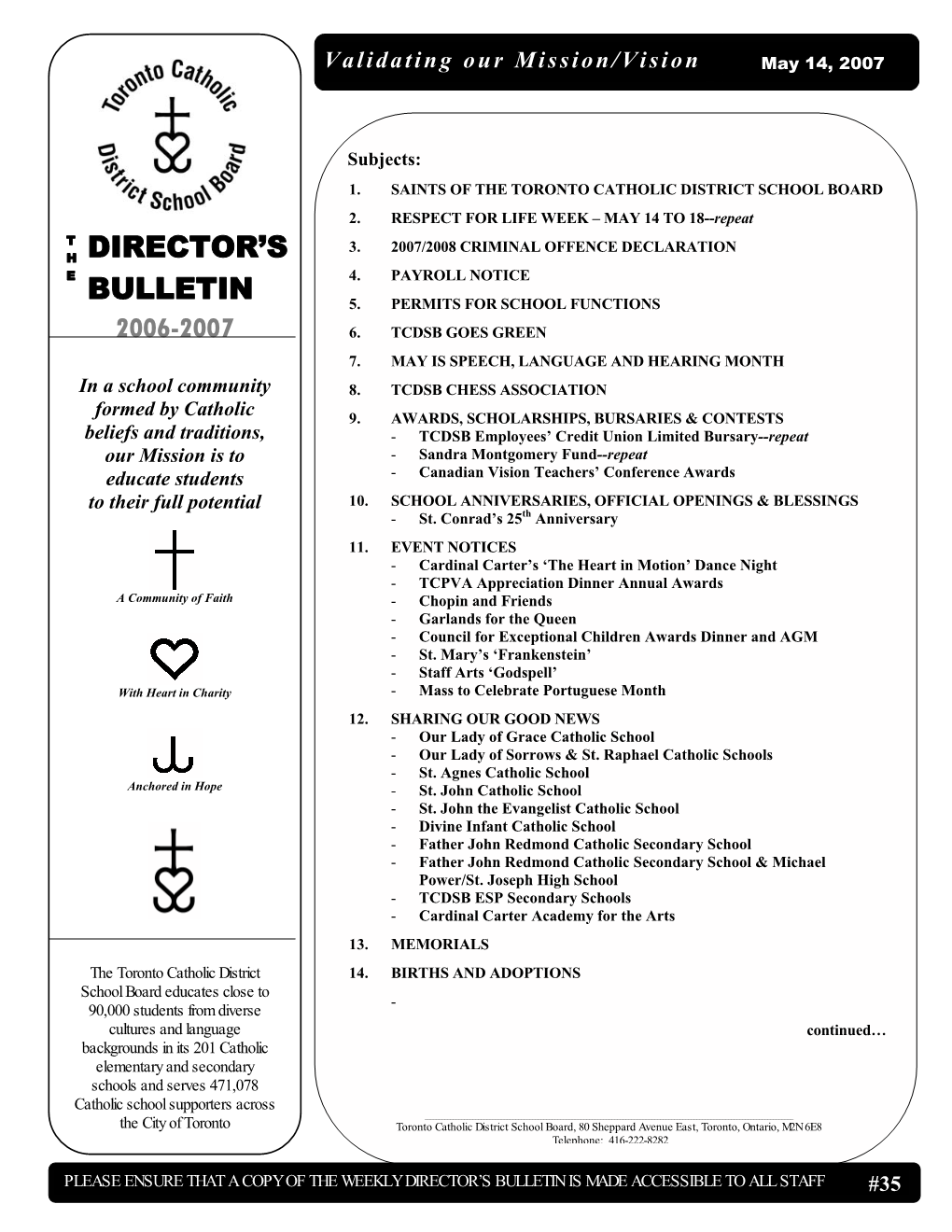 Director's Bulletin