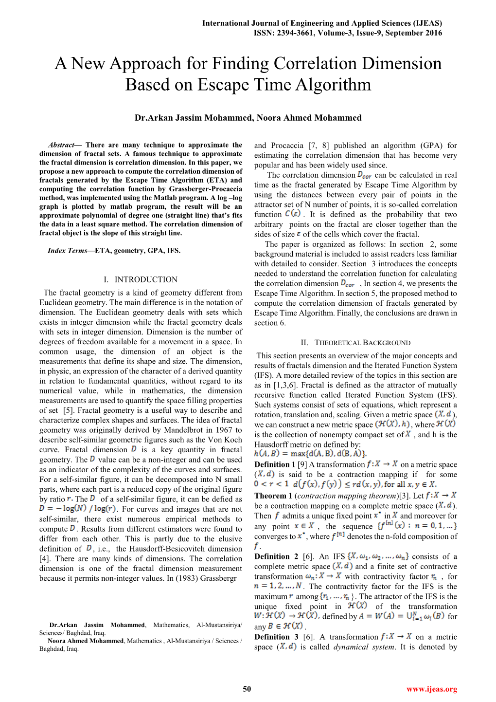 A New Approach for Finding Correlation Dimension Based on Escape Time Algorithm