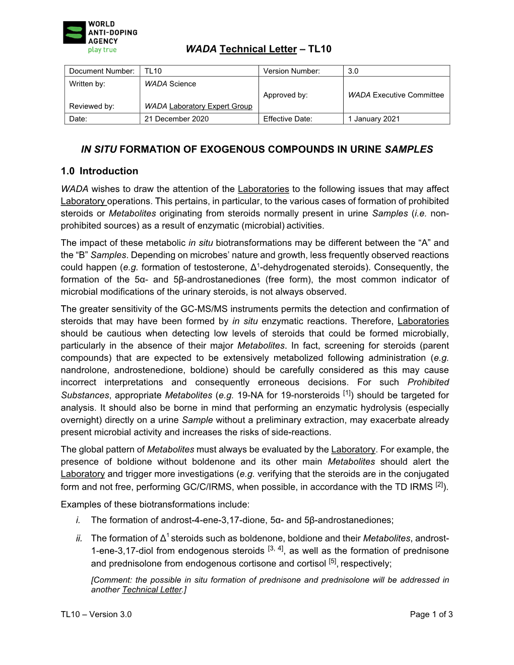 Tl10 in Situ Formation of Exogenous