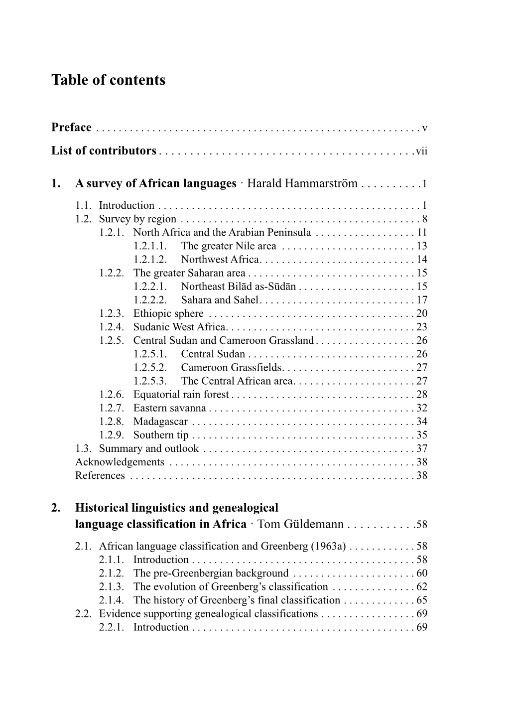 Table of Contents