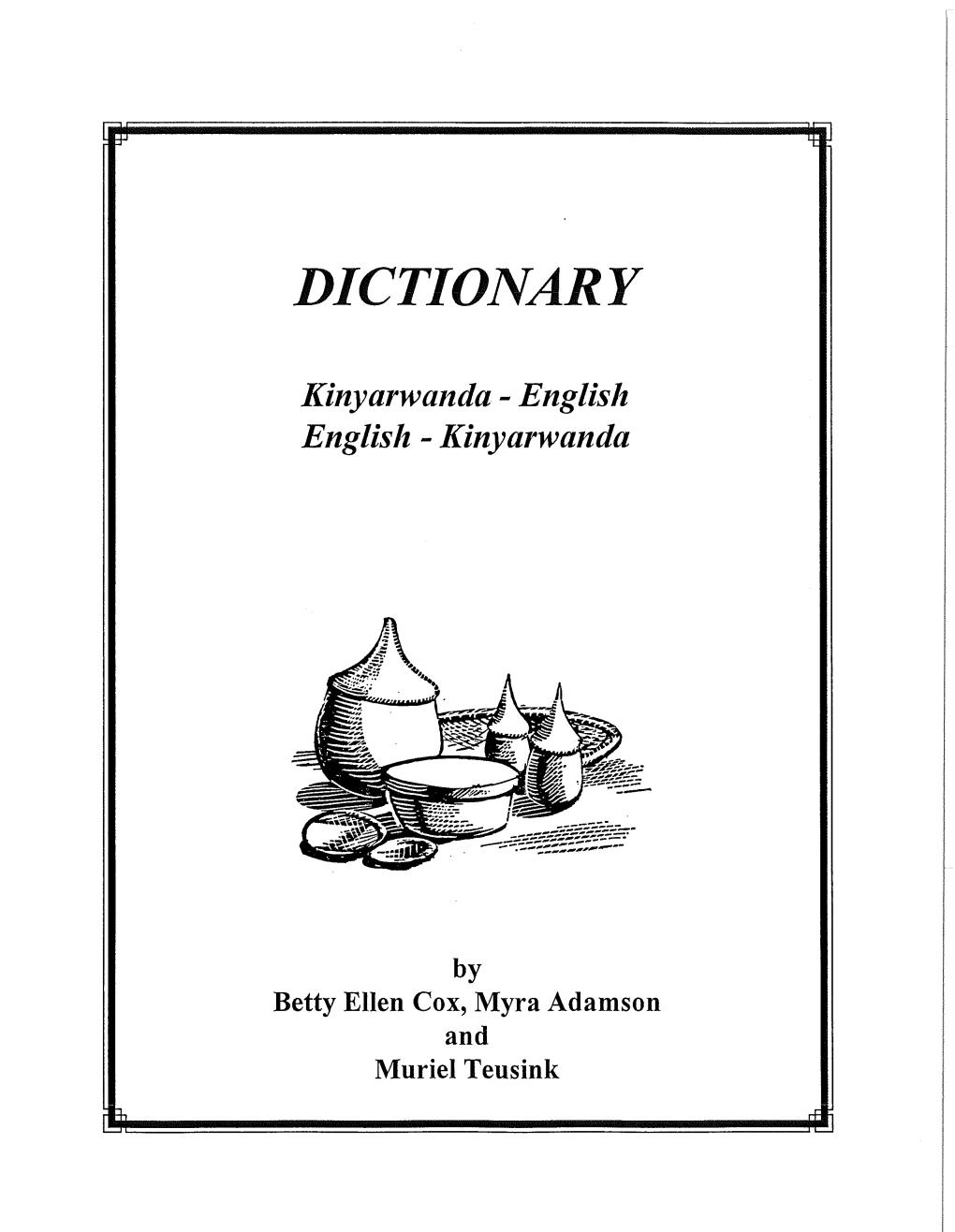 DICTIONARY Kinyarwanda