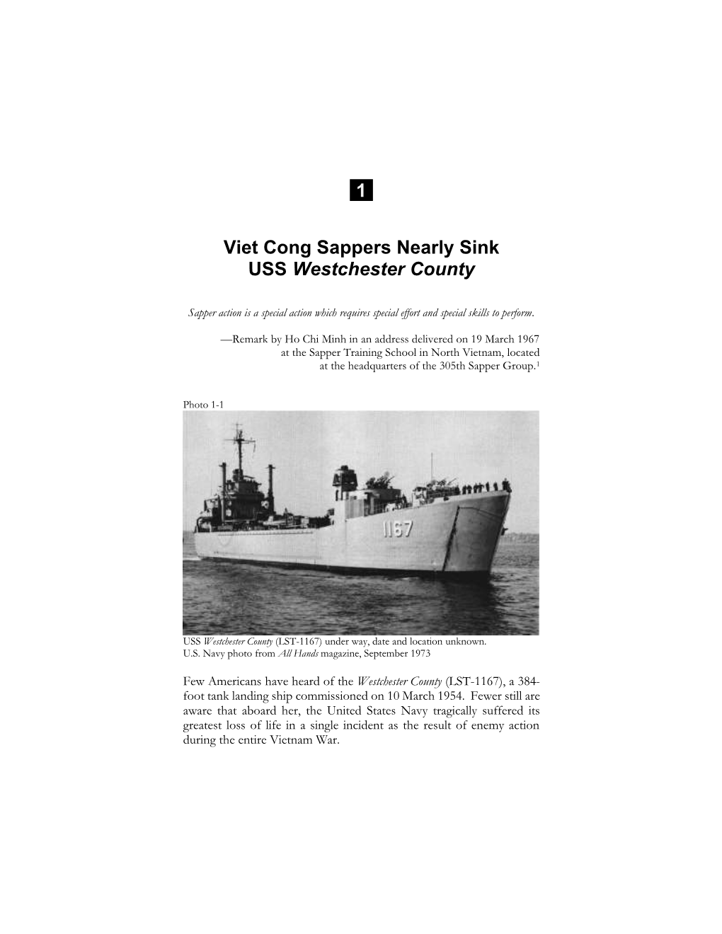 1- Viet Cong Sappers Nearly Sink USS Westchester County