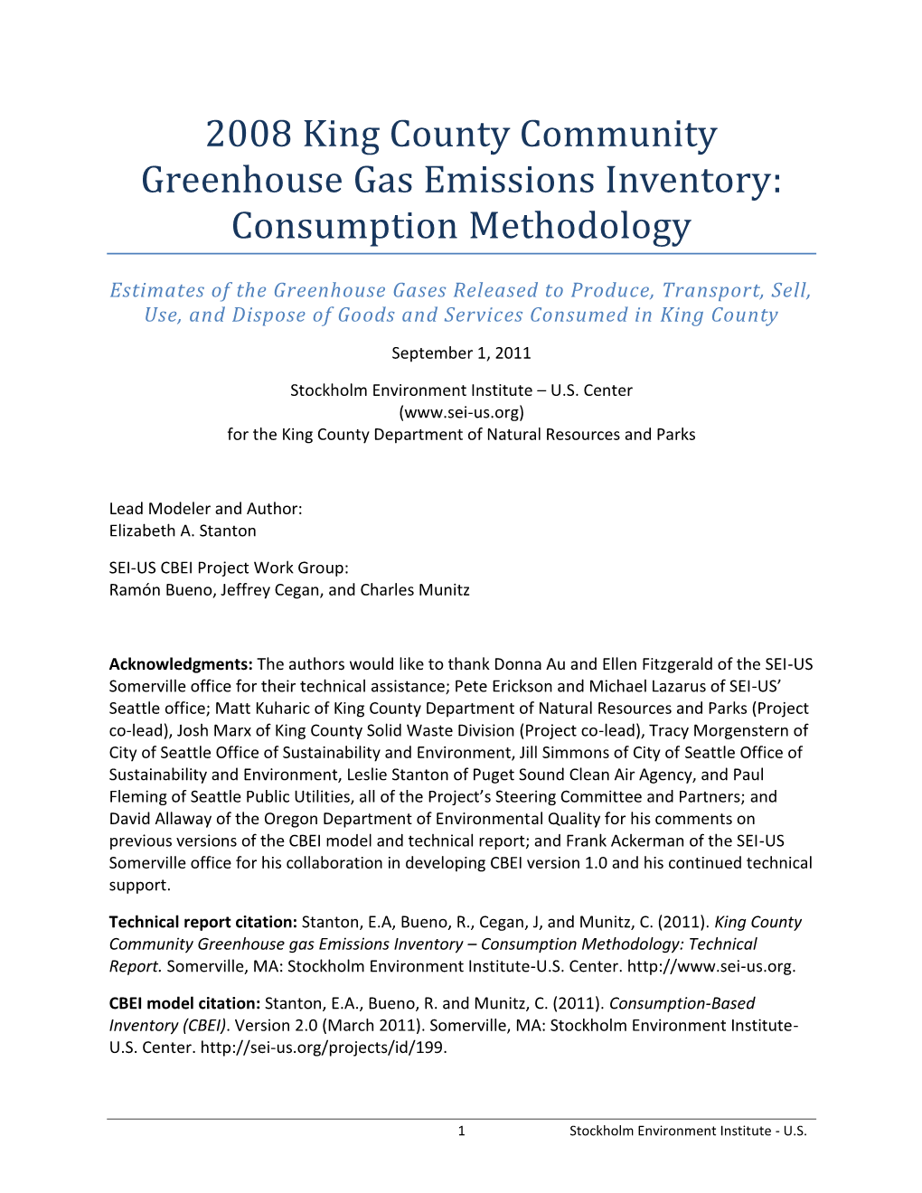 Appendix D King County Greenhouse Gas Inventory Report
