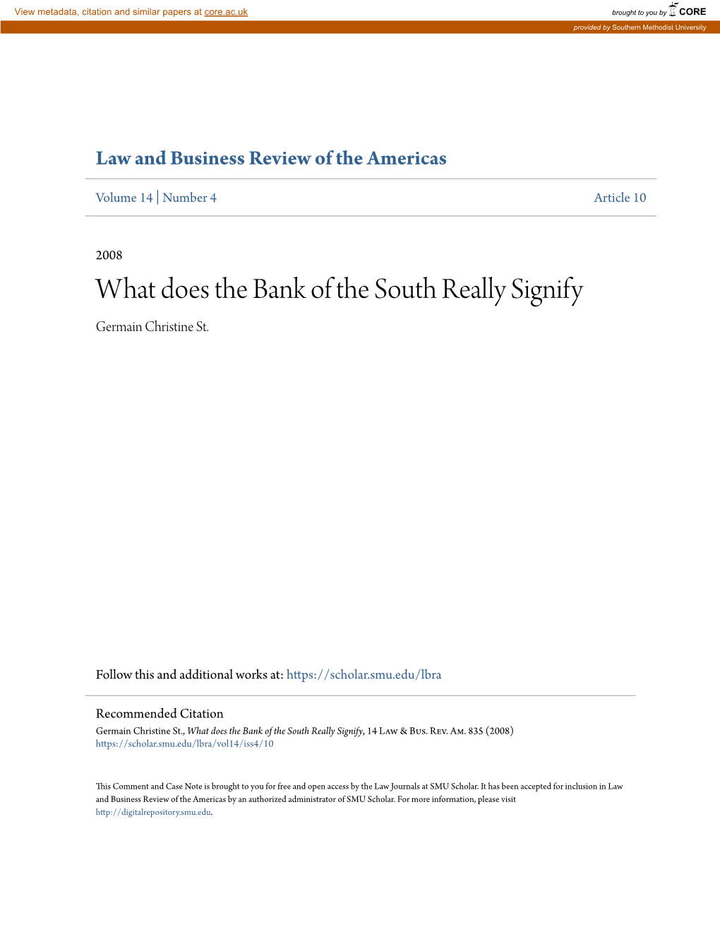 What Does the Bank of the South Really Signify Germain Christine St
