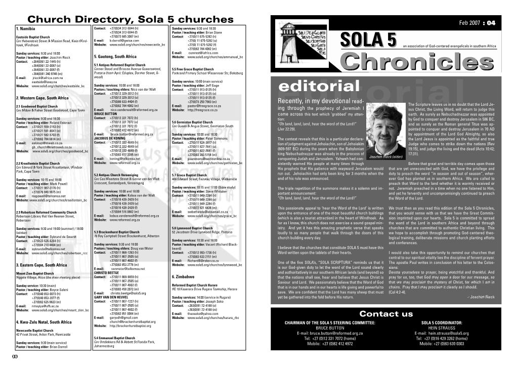 Chronicles 4, February 2007