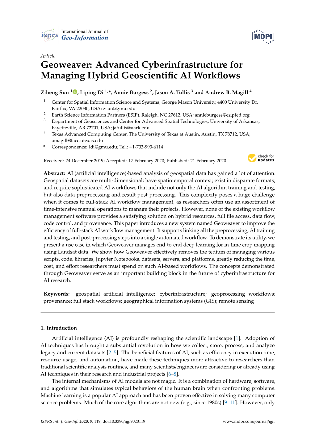 Advanced Cyberinfrastructure for Managing Hybrid Geoscientiﬁc AI Workﬂows