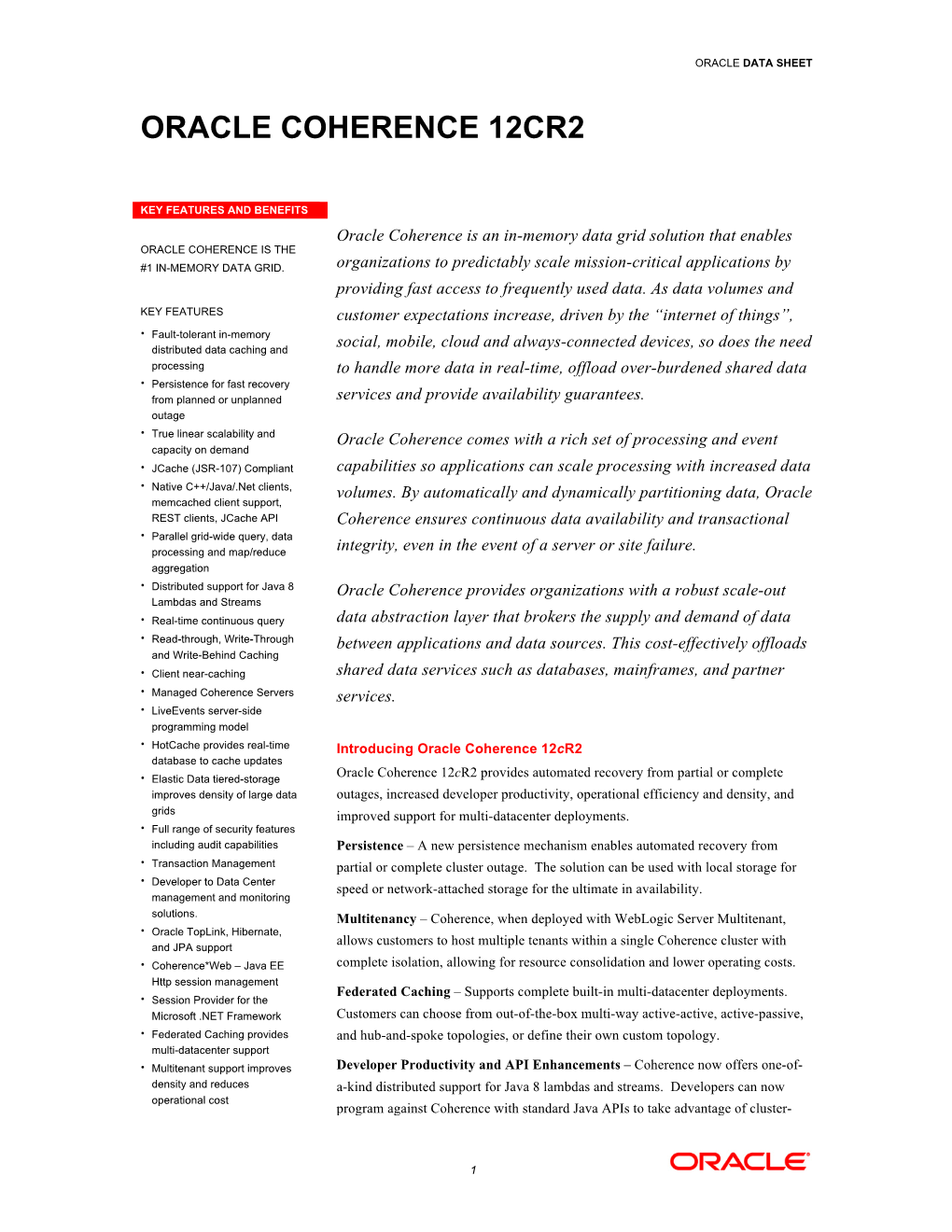 Datasheet: Coherence 12C (PDF)