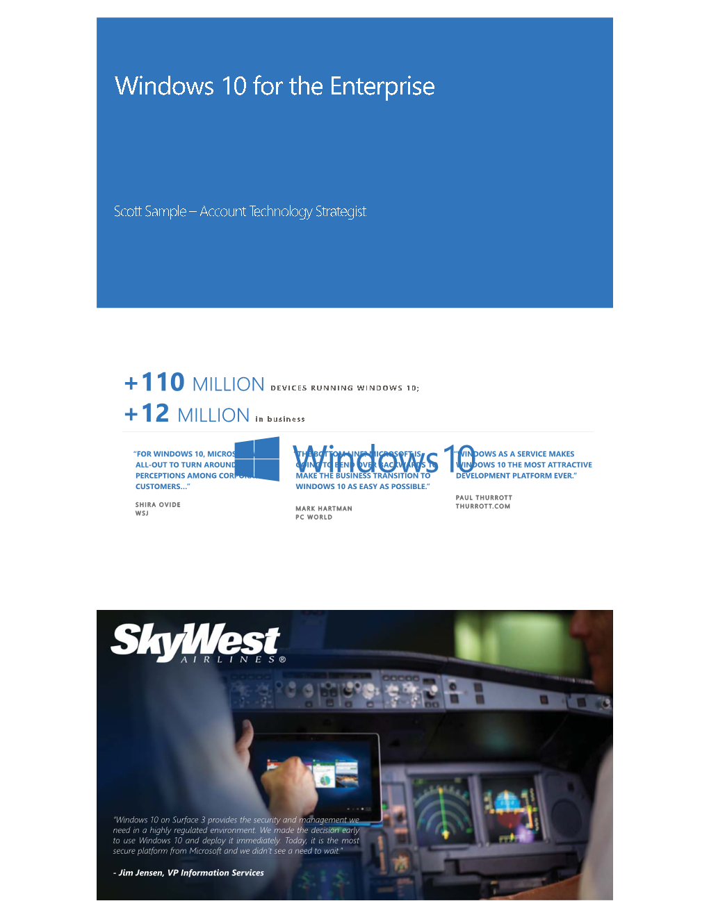 Selling Windows 10 Enterprise Value Pitch Deck