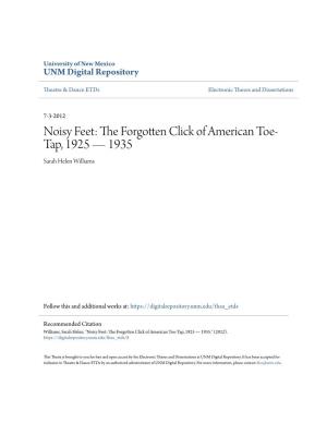 The Forgotten Click of American Toe-Tap, 1925 – 1935