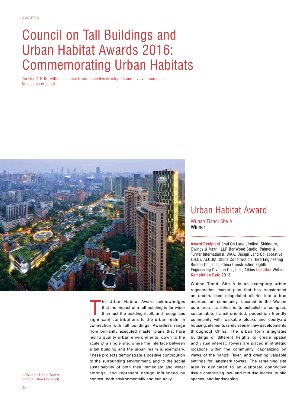 Council on Tall Buildings and Urban Habitat Awards 2016: Commemorating Urban Habitats