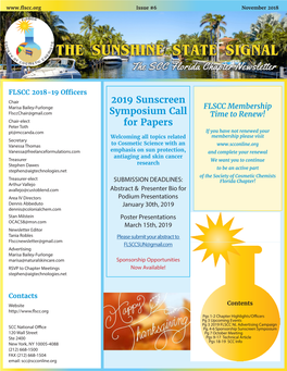 2019 Sunscreen Symposium Call for Papers
