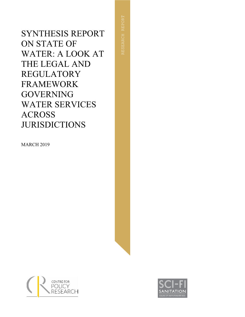 Synthesis Report on State of Water: a Look at the Legal and Regulatory Framework