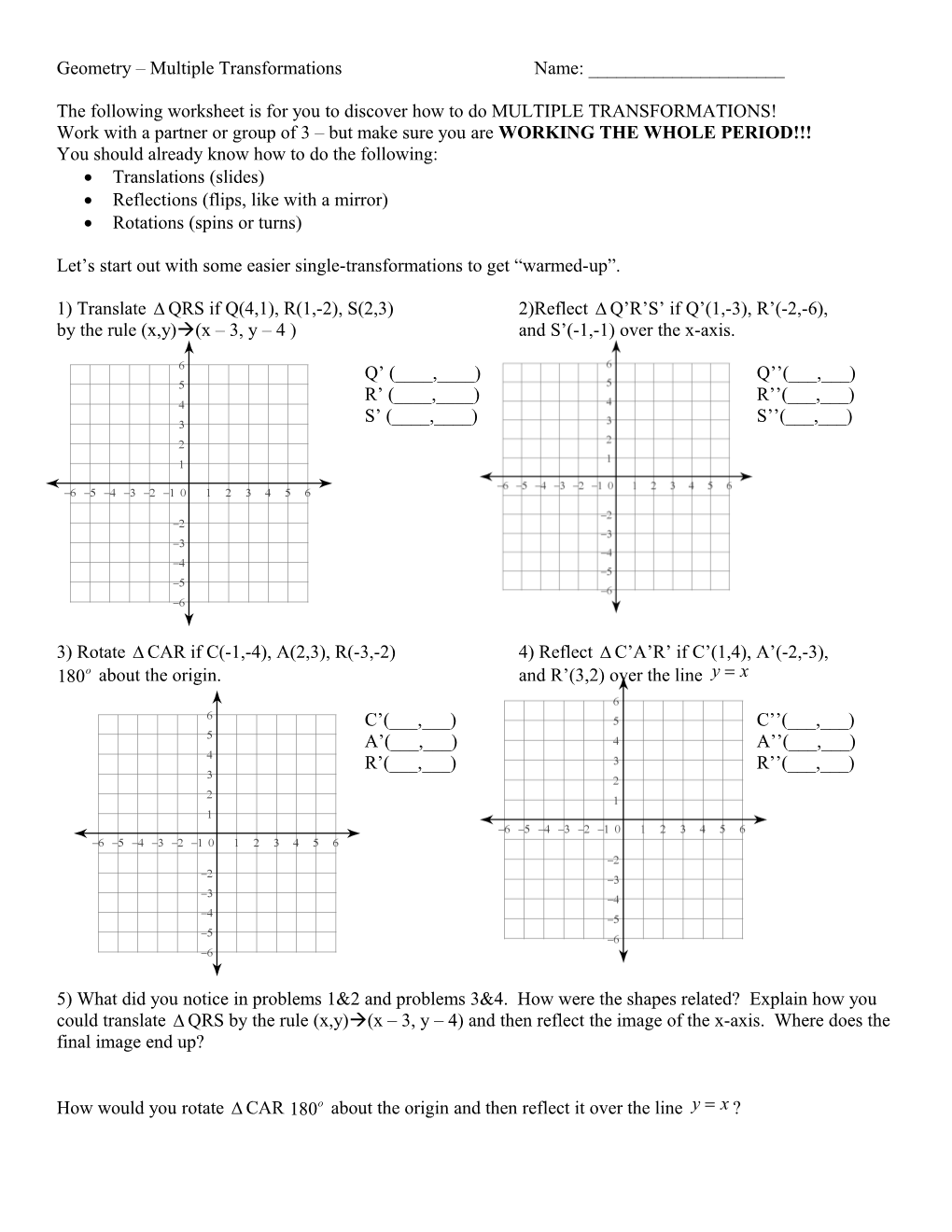 Geometry Multiple Transformations