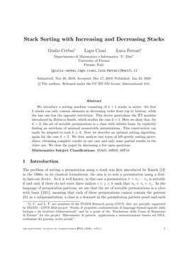 Stack Sorting with Increasing and Decreasing Stacks