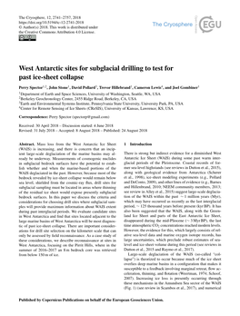 West Antarctic Sites for Subglacial Drilling to Test for Past Ice-Sheet Collapse