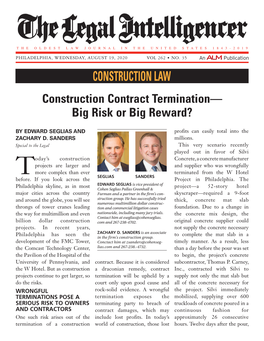 Construction Contract Termination— Big Risk Or Big Reward?
