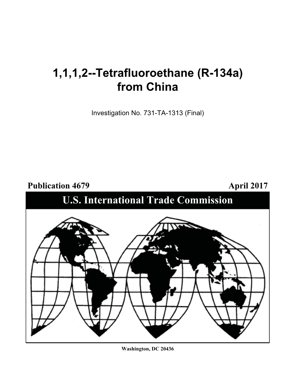 1,1,1,2--Tetrafluoroethane (R-134A) from China