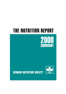 Summary of the Nutrition Report 2000