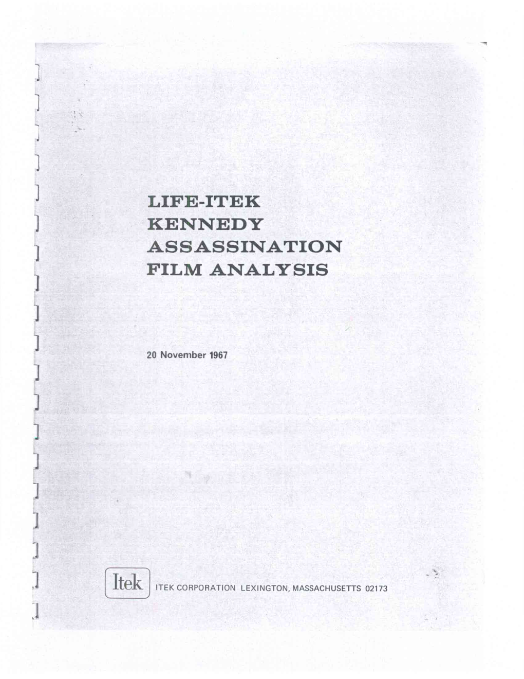 Life-Itek Kennedy Assassination Film Analysis