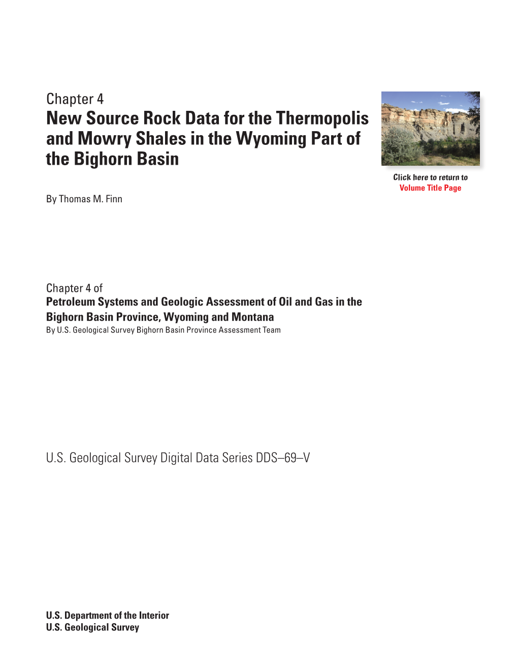 New Source Rock Data for the Thermopolis and Mowry Shales in the Wyoming Part of the Bighorn Basin Click Here to Return to Volume Title Page by Thomas M