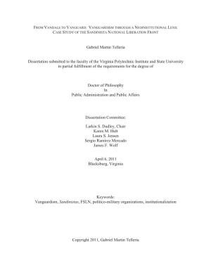 Gabriel Martin Telleria Dissertation Submitted to the Faculty of The