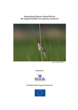International Species Action Plan for the Aquatic Warbler Acrocephalus Paludicola