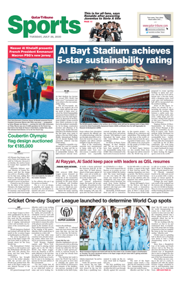 Al Bayt Stadium Achieves 5-Star Sustainability Rating