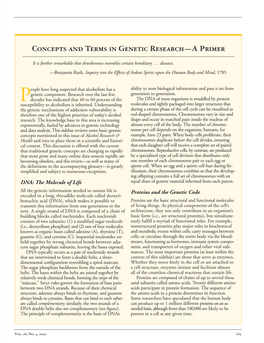 Concepts and Terms in Genetic Research.A Primer