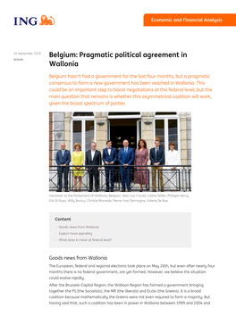 Belgium: Pragmatic Political Agreement in Article Wallonia