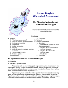 Lower Owyhee Watershed Assessment