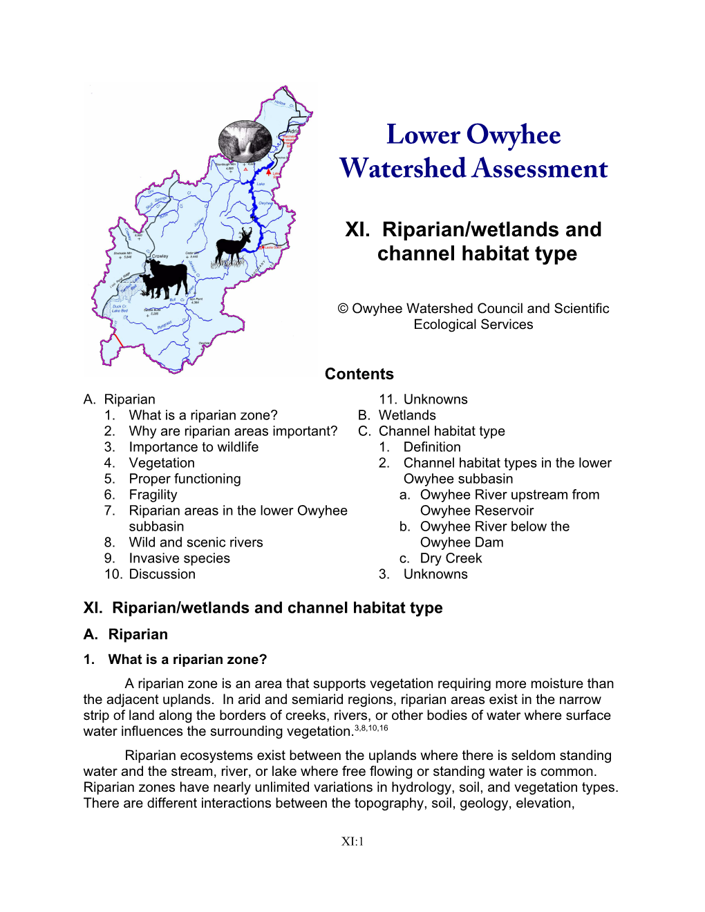 Lower Owyhee Watershed Assessment