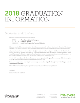 2018 Graduation Information