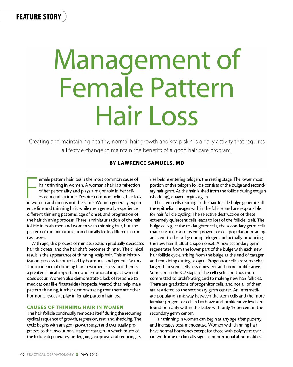 Management of Female Pattern Hair Loss