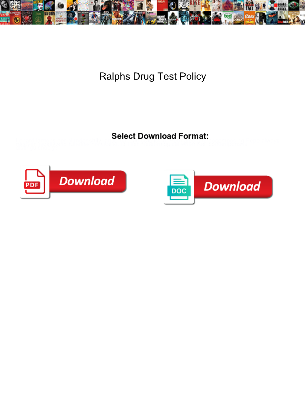 Ralphs Drug Test Policy