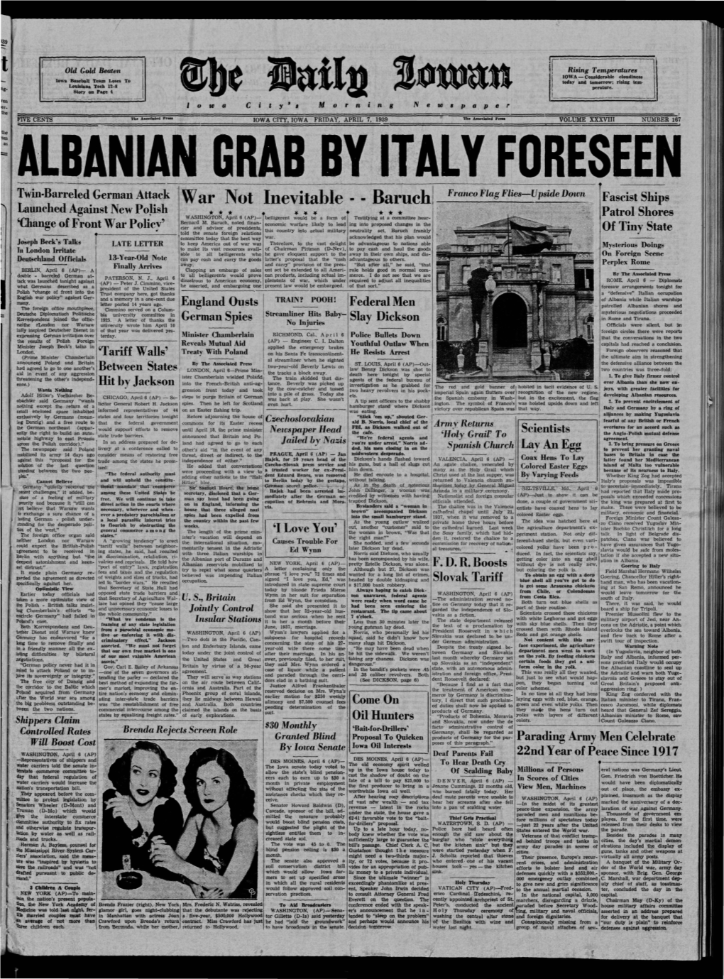 Daily Iowan (Iowa City, Iowa), 1939-04-07