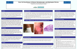 Clear Cell Acanthoma: a Clinical, Dermatoscopic, and Histological Review
