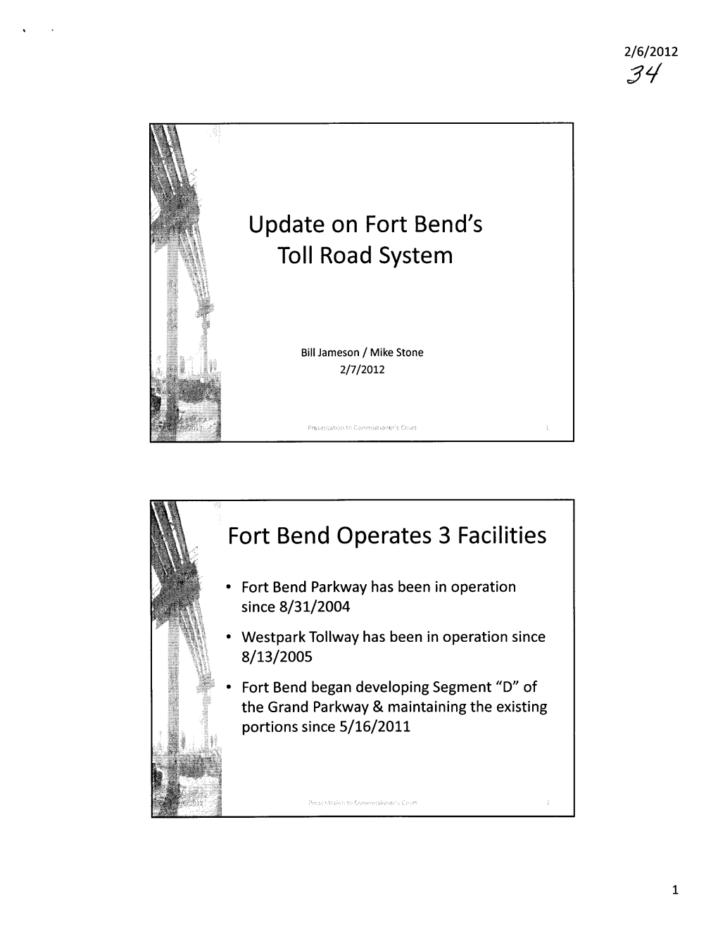 Update on Fort Bend's Fort Bend Operates 3 Facilities
