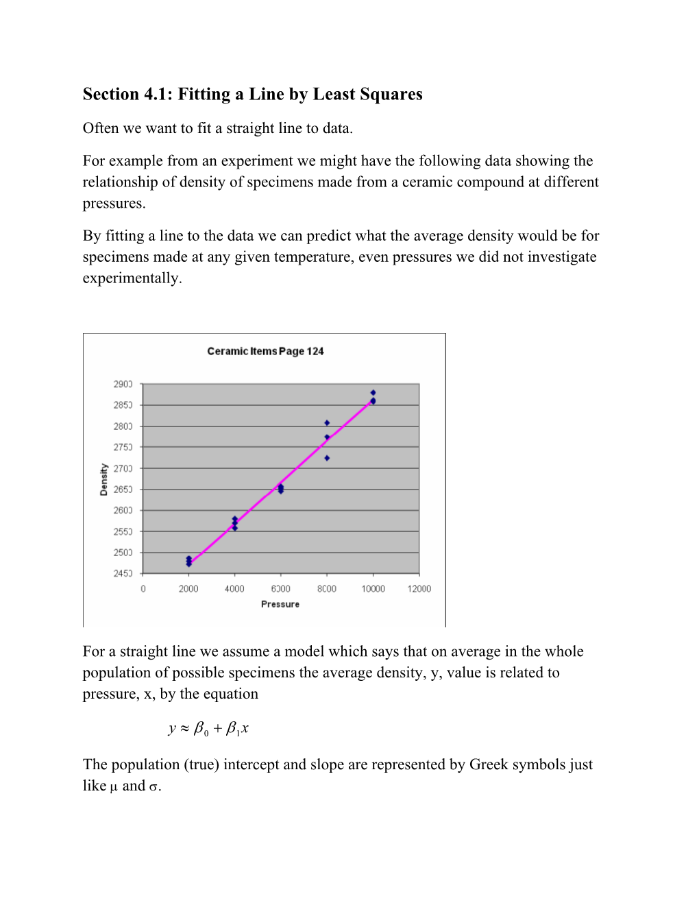 Section 4.1: Fitting a Line by Least Squares