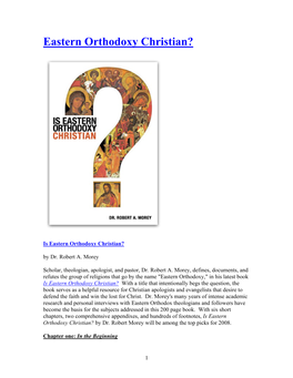 Eastern Orthodoxy Christian?