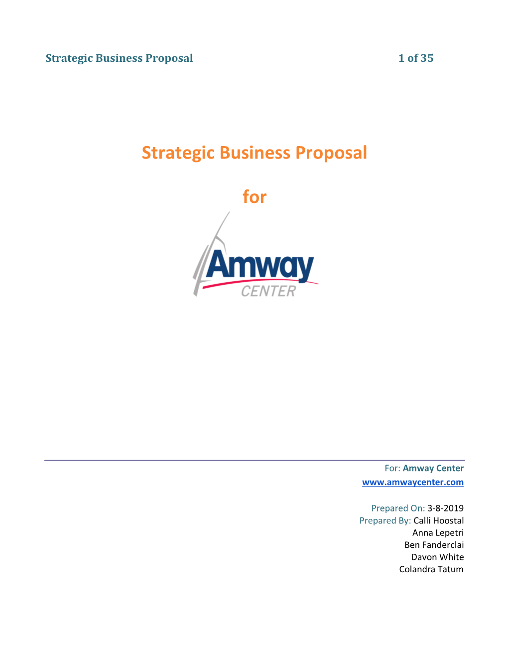 Amway Center Proposal Final 2