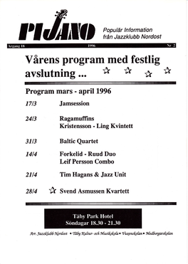 Vårens Program Med Festlig Ayslutning