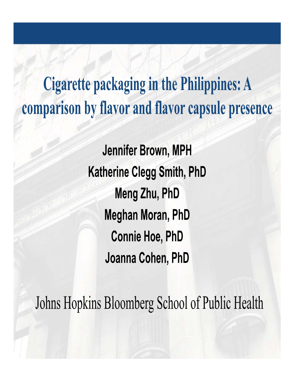 Cigarette Packaging in the Philippines: a Comparison by Flavor and Flavor Capsule Presence