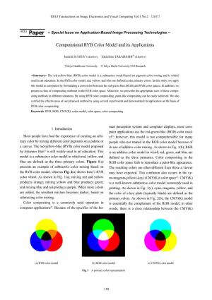 Computational RYB Color Model and Its Applications